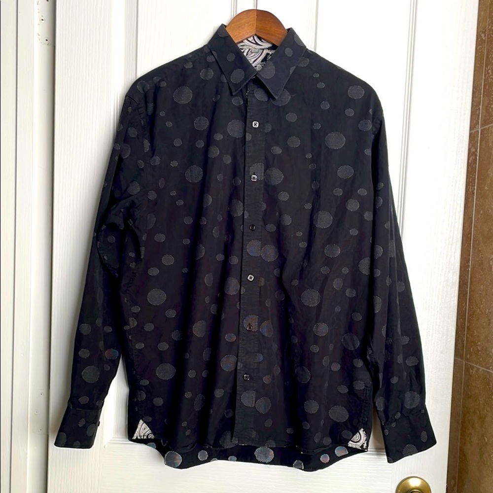Visconti Uomo - oversized polka dot Black shirt